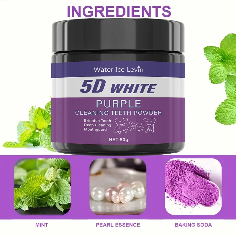 Poudre de nettoyage dentaire violette 50 g – 2