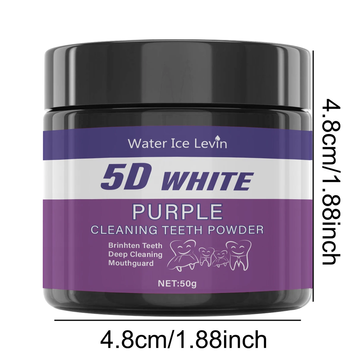 Poudre de nettoyage dentaire violette 50 g – 3