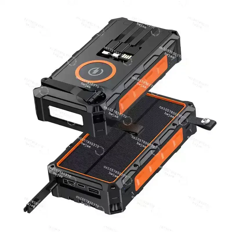 Batterie externe solaire 20 000 mAh à 4 panneaux et dynamo