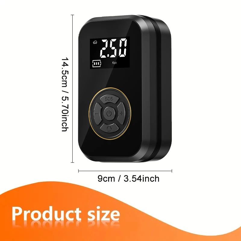 Gonfleur de pneus sans fil avec écran digital et lampe LED – 1