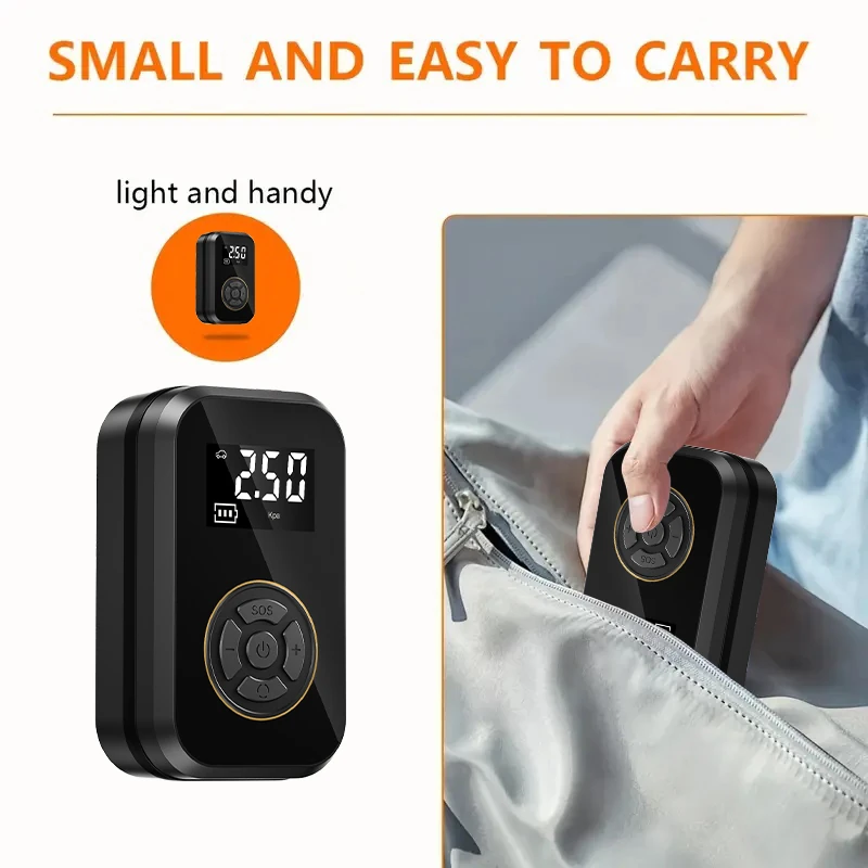 Gonfleur de pneus sans fil avec écran digital et lampe LED – 6