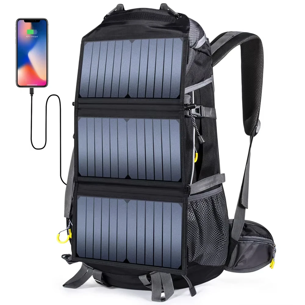 Sac à dos solaire imperméable avec port USB de charge