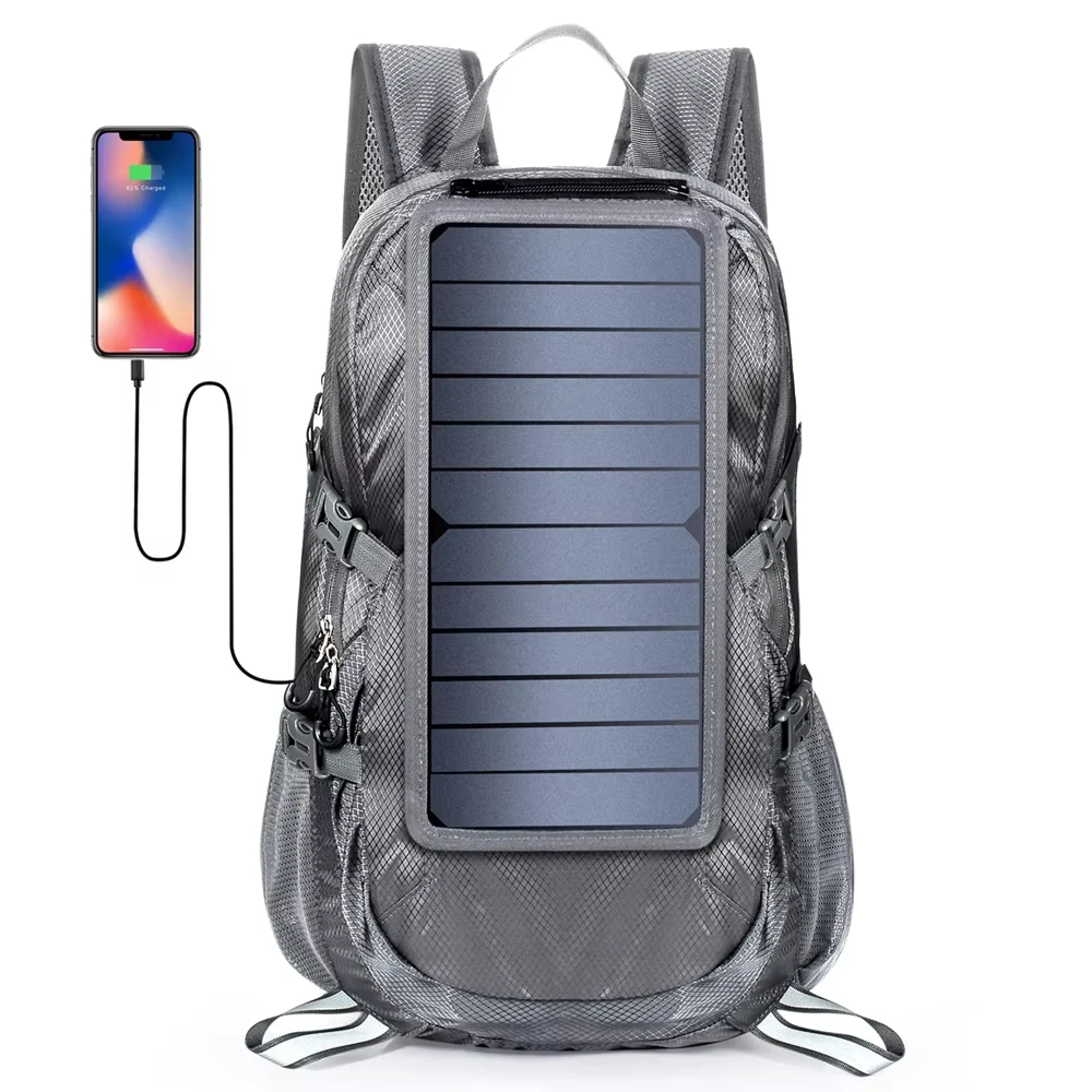 Sac à dos solaire imperméable avec port USB de charge